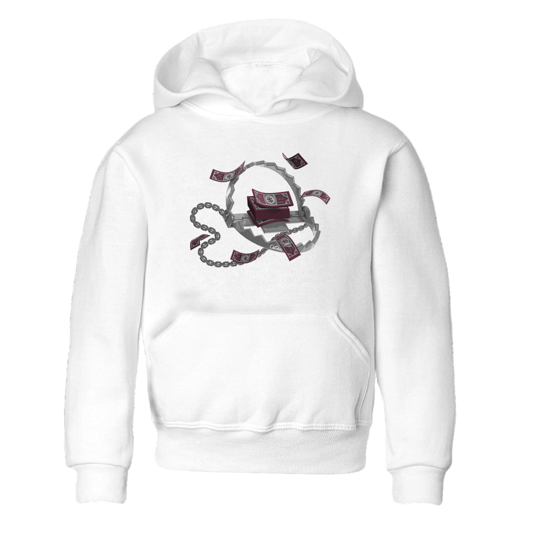 Air Jordan 5 Burgundy Sneaker Match Tees Trap Money Sneaker Tees AJ5 Burgundy Sneaker Release Tees Kids Shirts White 2