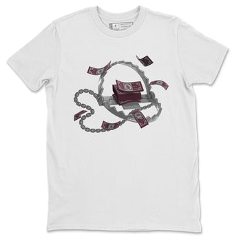 Air Jordan 5 Burgundy Sneaker Match Tees Trap Money Sneaker Tees AJ5 Burgundy Sneaker Release Tees Unisex Shirts White 2