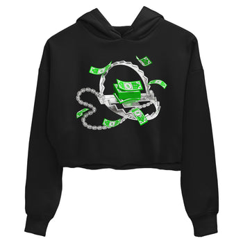 Air Jordan 5 Lucky Green shirt to match jordans Trap Money sneaker tees AJ5 Lucky Green SNRT Sneaker Release Tees Black 2 crop length shirt