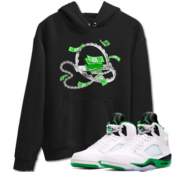 Air Jordan 5 Lucky Green shirt to match jordans Trap Money sneaker tees AJ5 Lucky Green SNRT Sneaker Release Tees unisex cotton Black 1 crew neck shirt