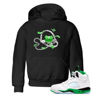 Air Jordan 5 Lucky Green shirt to match jordans Trap Money sneaker tees AJ5 Lucky Green SNRT sneaker release tees baby toddler Black 1 cotton Shirt