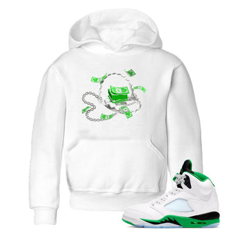 Air Jordan 5 Lucky Green shirt to match jordans Trap Money sneaker tees AJ5 Lucky Green SNRT sneaker release tees baby toddler White 1 cotton Shirt