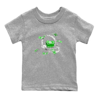 Air Jordan 5 Lucky Green shirt to match jordans Trap Money sneaker tees AJ5 Lucky Green SNRT sneaker release tees baby toddler Heather Grey 2 cotton Shirt