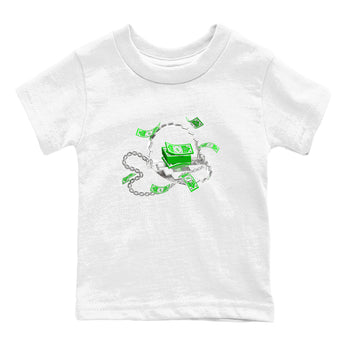 Air Jordan 5 Lucky Green shirt to match jordans Trap Money sneaker tees AJ5 Lucky Green SNRT sneaker release tees baby toddler White 2 cotton Shirt