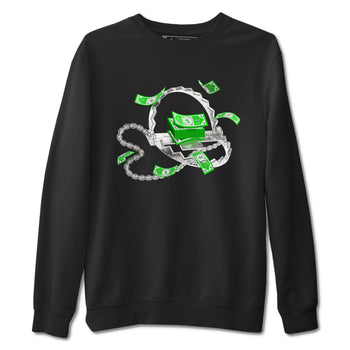 Air Jordan 5 Lucky Green shirt to match jordans Trap Money sneaker tees AJ5 Lucky Green SNRT Sneaker Release Tees unisex cotton Black 2 crew neck shirt