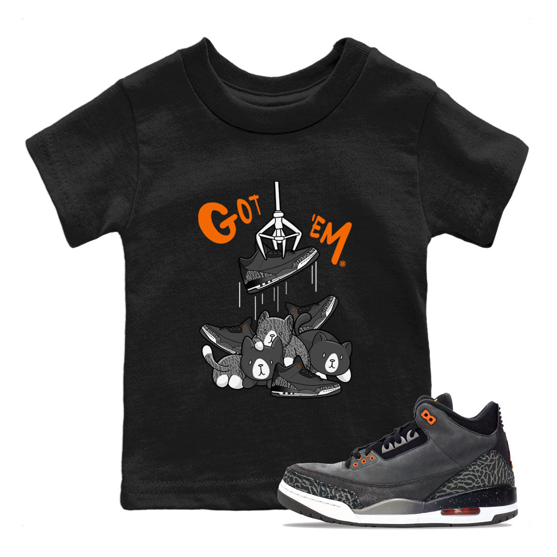 3s Fear shirt to match jordans Treasure Hunter sneaker tees Air Jordan 3 Fear SNRT Sneaker Release Tees Baby Toddler Black 1 T-Shirt