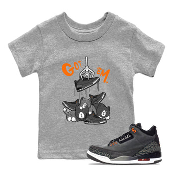 3s Fear shirt to match jordans Treasure Hunter sneaker tees Air Jordan 3 Fear SNRT Sneaker Release Tees Baby Toddler Heather Grey 1 T-Shirt