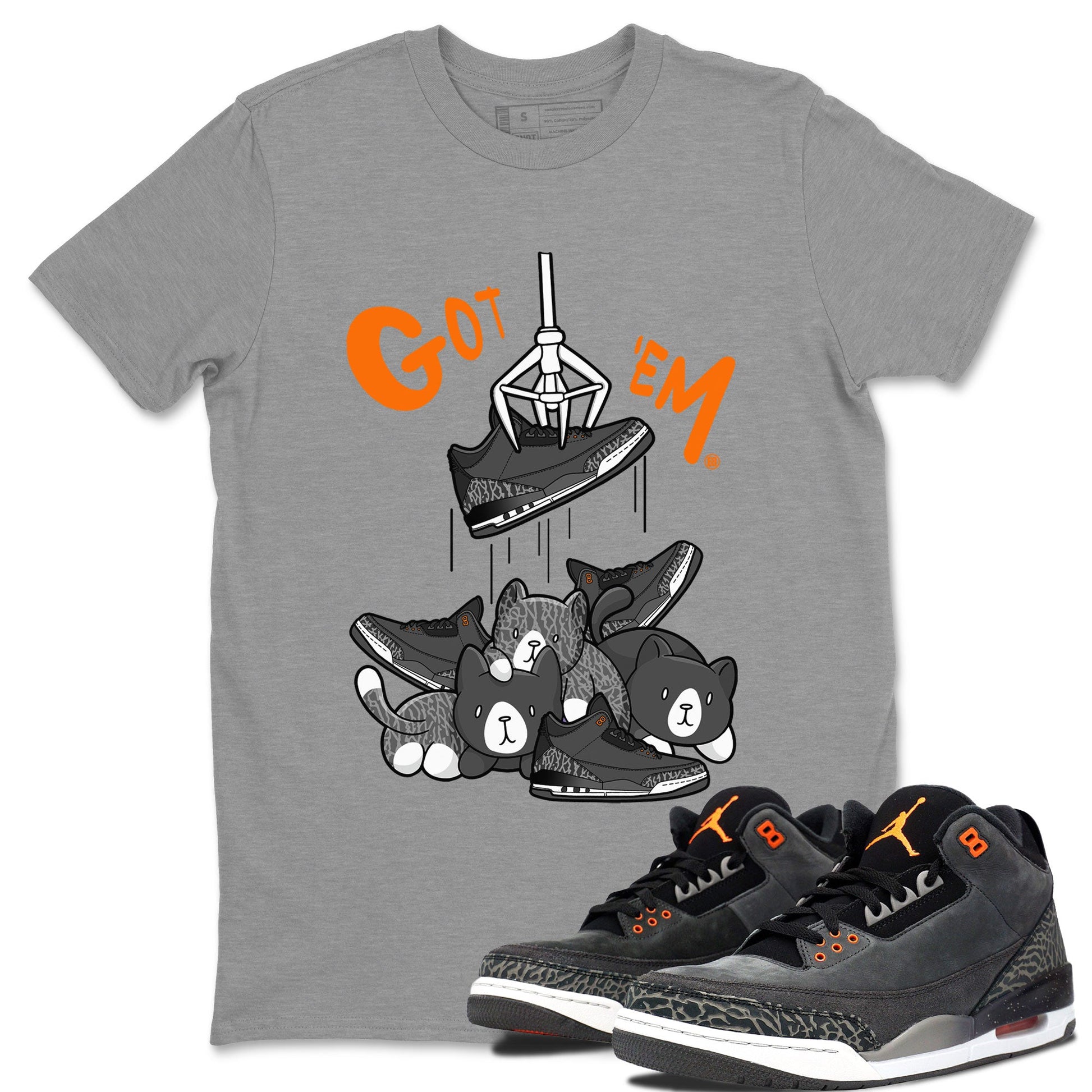 3s Fear shirt to match jordans Treasure Hunter sneaker tees Air Jordan 3 Fear SNRT Sneaker Release Tees Unisex Heather Grey 1 T-Shirt