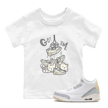Air Jordan 3 Craft Ivory shirt to match jordans Treasure Hunter sneaker tees 3s Ivory SNRT sneaker release tees baby toddler White 1 cotton Shirt