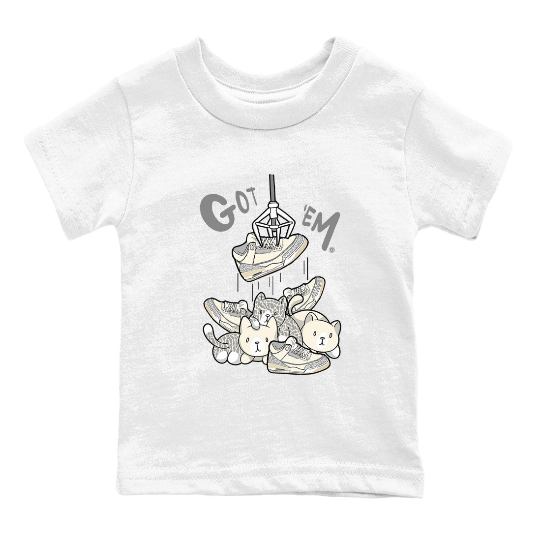 Air Jordan 3 Craft Ivory shirt to match jordans Treasure Hunter sneaker tees 3s Ivory SNRT sneaker release tees baby toddler White 2 cotton Shirt