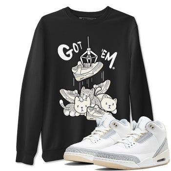 Air Jordan 3 Craft Ivory shirt to match jordans Treasure Hunter sneaker tees 3s Ivory SNRT Sneaker Release Tees unisex cotton Black 1 crew neck shirt