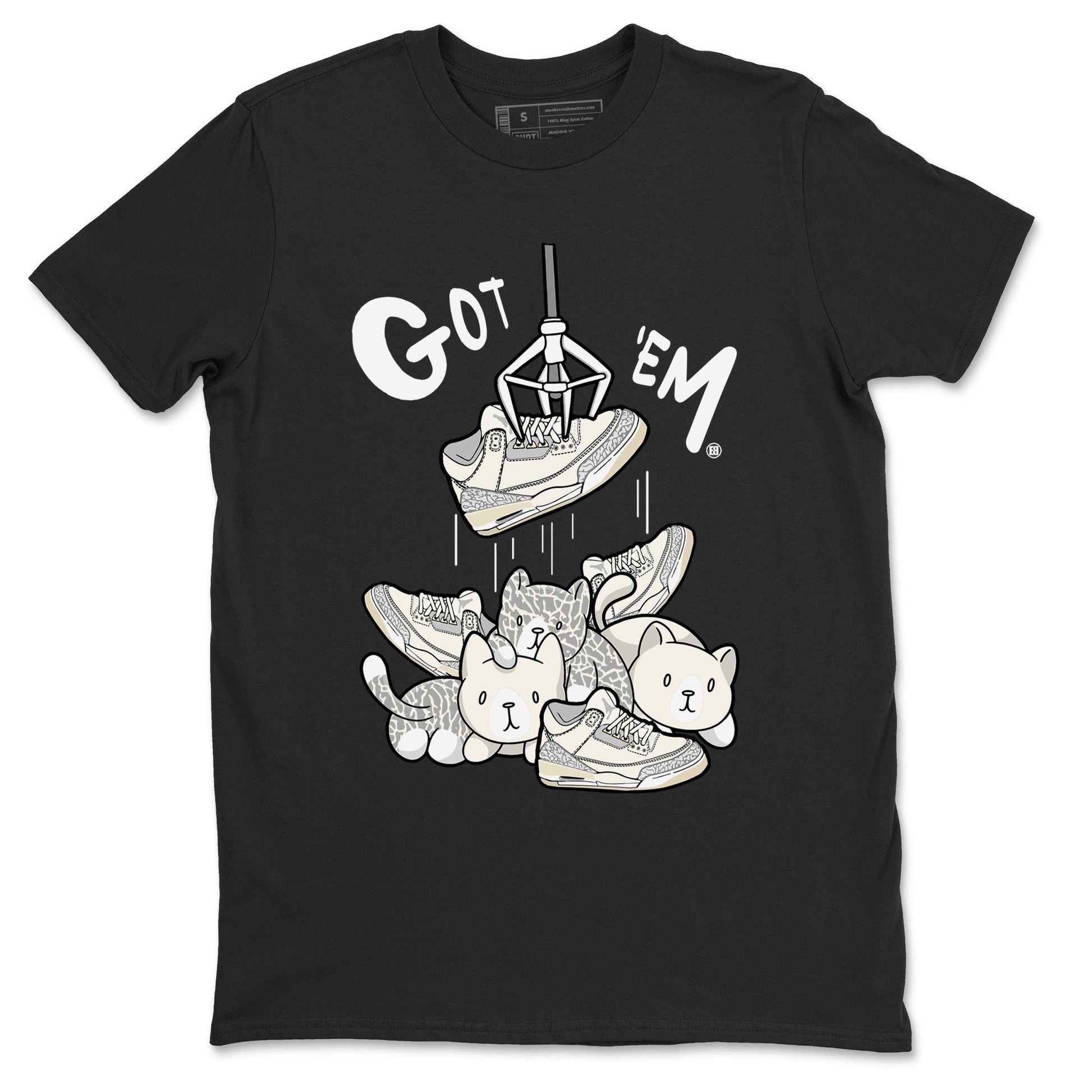 Air Jordan 3 Craft Ivory shirt to match jordans Treasure Hunter sneaker tees 3s Ivory SNRT Sneaker Release Tees unisex cotton Black 2 crew neck shirt