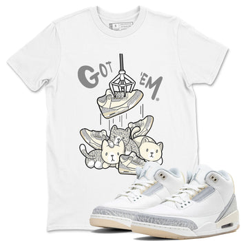 Air Jordan 3 Craft Ivory shirt to match jordans Treasure Hunter sneaker tees 3s Ivory SNRT Sneaker Release Tees unisex cotton White 1 crew neck shirt