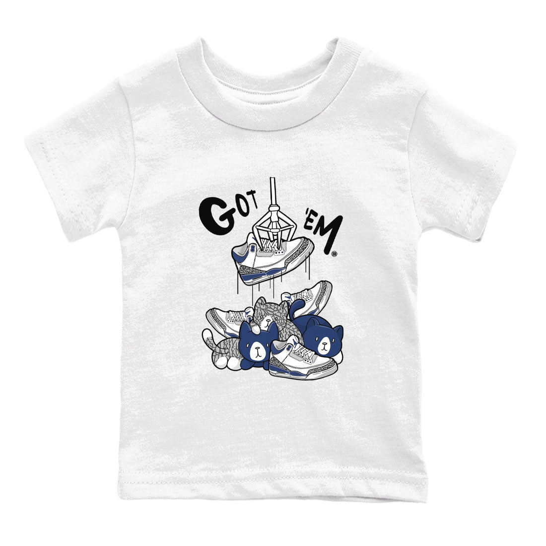 Air Jordan 3 Midnight Navy shirt to match jordans Treasure Hunter sneaker tees AJ3 Midnight Navy SNRT Sneaker T Shirt  baby toddler White 2 cotton Shirt