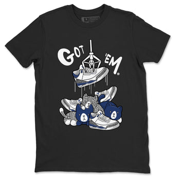 Air Jordan 3 Retro Midnight Navy shirt to match jordans Treasure Hunter sneaker tees AJ3 Midnight Navy SNRT Sneaker T Shirt  unisex cotton Black 2 crew neck shirt