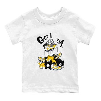 AJ6 Yellow Ochre shirt to match jordans Treasure Hunter sneaker match tee Air Jordan 6 Yellow Ochre SNRT Sneaker Tees baby toddler White 2 cotton Shirt