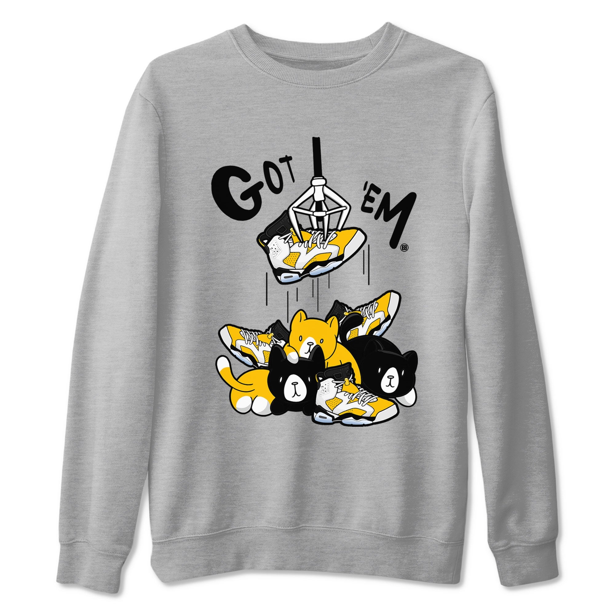 AJ6 Yellow Ochre shirt to match jordans Treasure Hunter sneaker match tee Air Jordan 6 Yellow Ochre SNRT Sneaker Tees unisex cotton Heather Grey 2 crew neck shirt