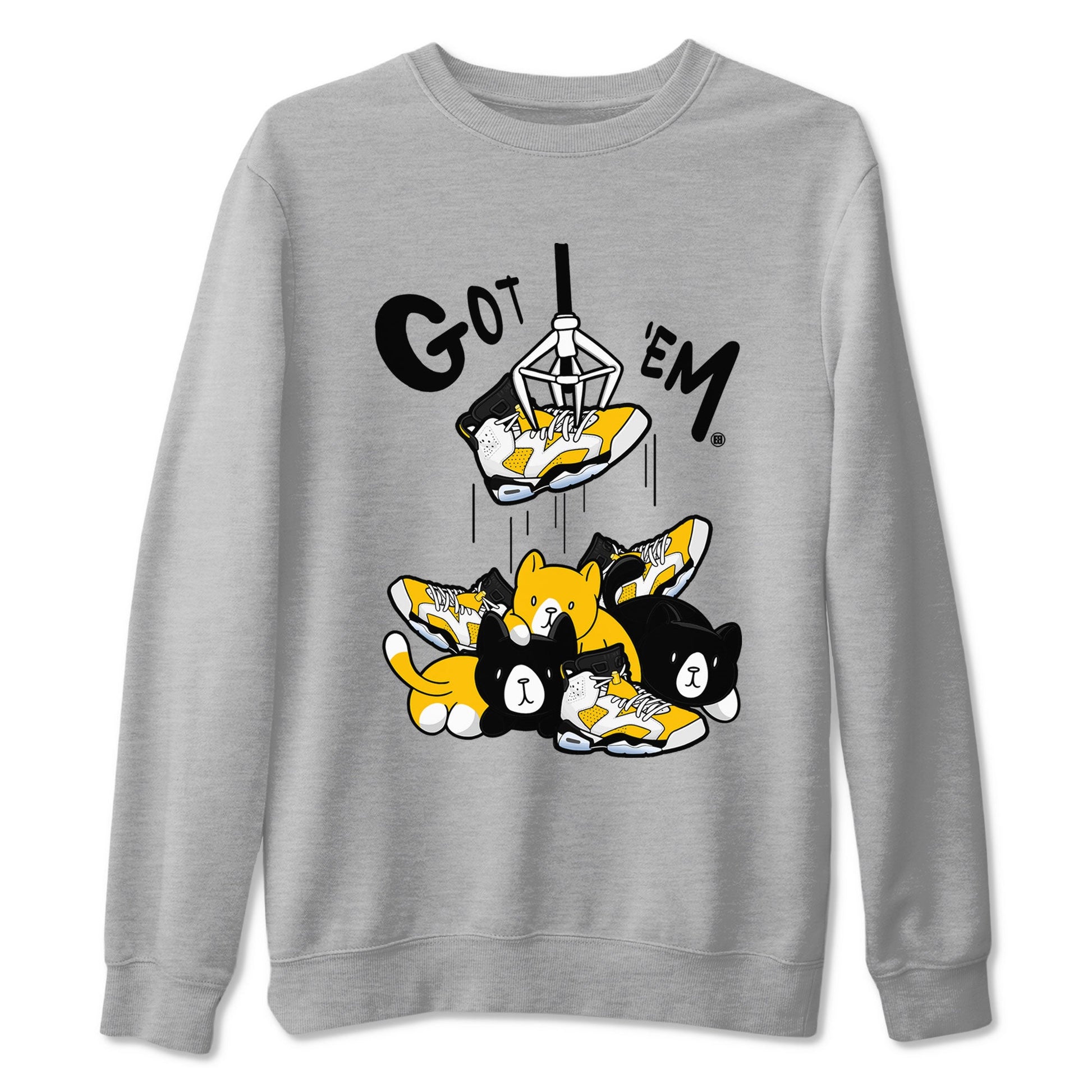 AJ6 Yellow Ochre shirt to match jordans Treasure Hunter sneaker match tee Air Jordan 6 Yellow Ochre SNRT Sneaker Tees unisex cotton Heather Grey 2 crew neck shirt
