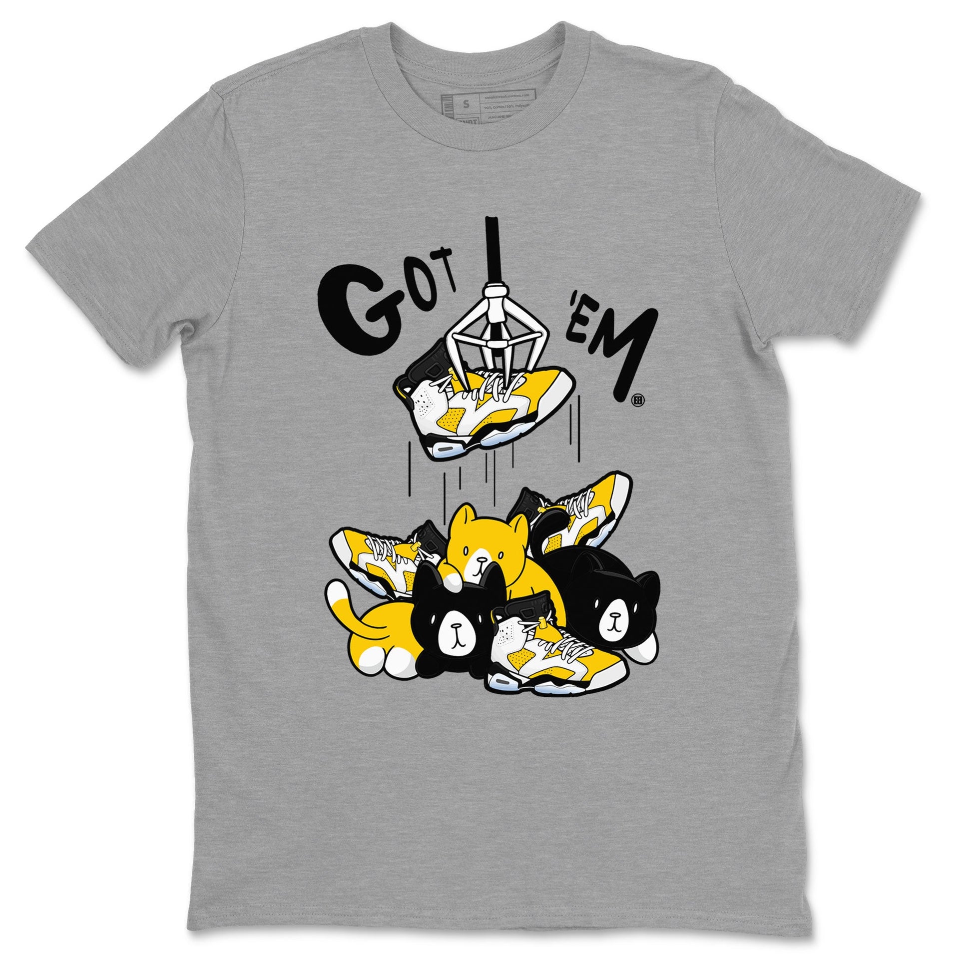 AJ6 Yellow Ochre shirt to match jordans Treasure Hunter sneaker match tee Air Jordan 6 Yellow Ochre SNRT Sneaker Tees unisex cotton Heather Grey 2 crew neck shirt