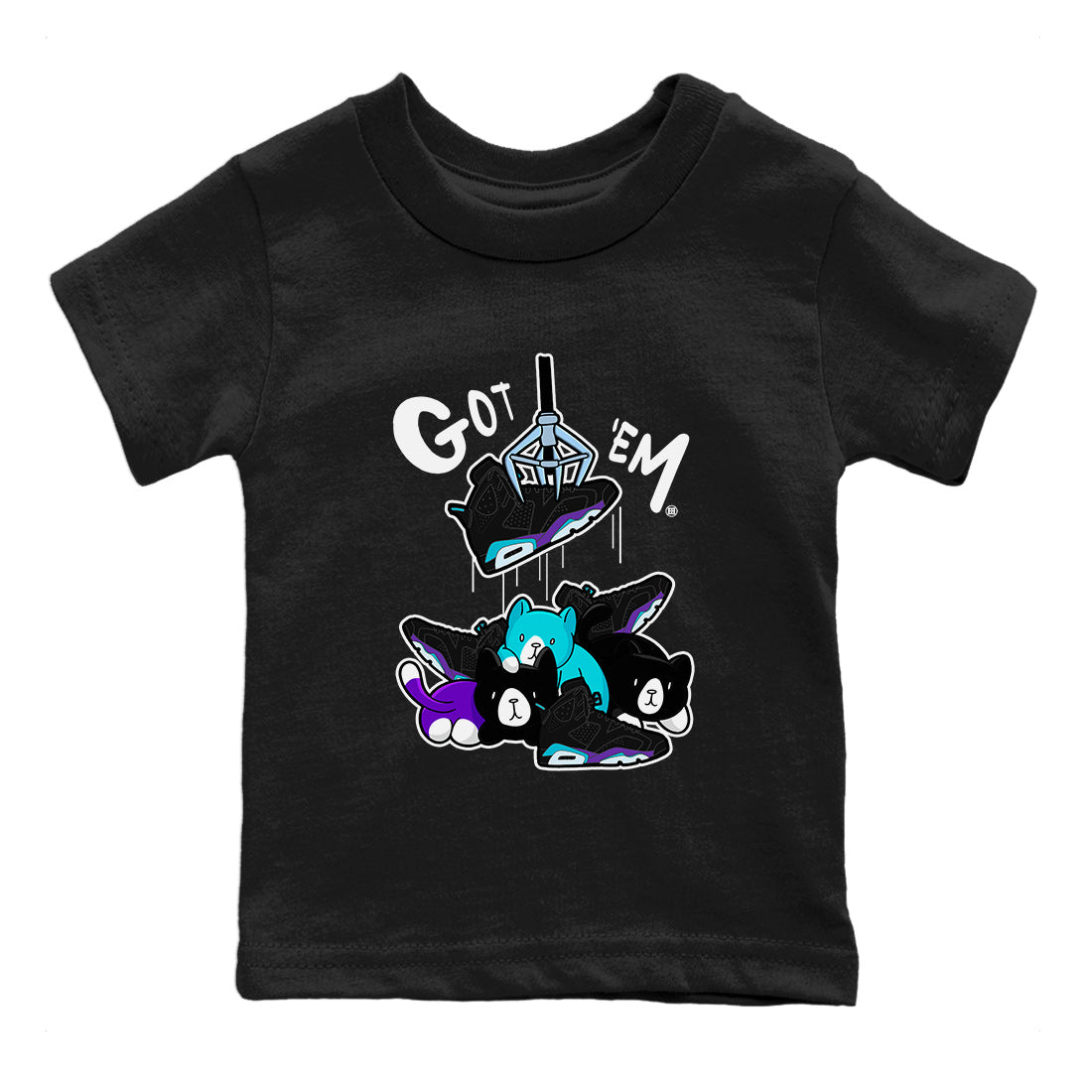 6s Aqua Sneaker Match Tees Treasure Hunter Sneaker Tees Air Jordan 6 Aqua Sneaker Release Tees Kids Shirts Black 2