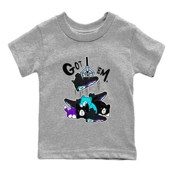 6s Aqua Sneaker Match Tees Treasure Hunter Sneaker Tees Air Jordan 6 Aqua Sneaker Release Tees Kids Shirts Heather Grey 2