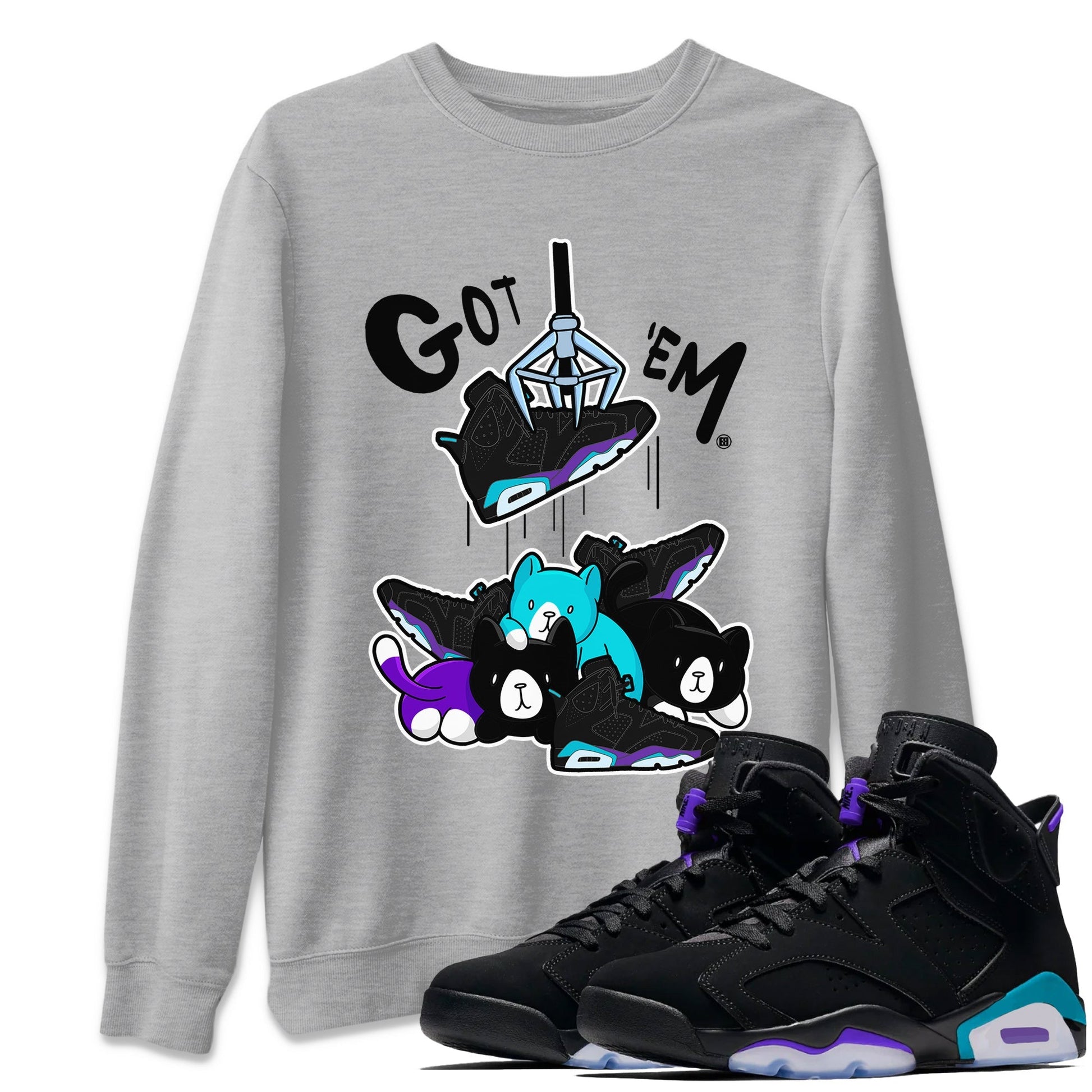 6s Aqua Sneaker Match Tees Treasure Hunter Sneaker Tees Air Jordan 6 Aqua Sneaker Release Tees Unisex Shirts Heather Grey 1