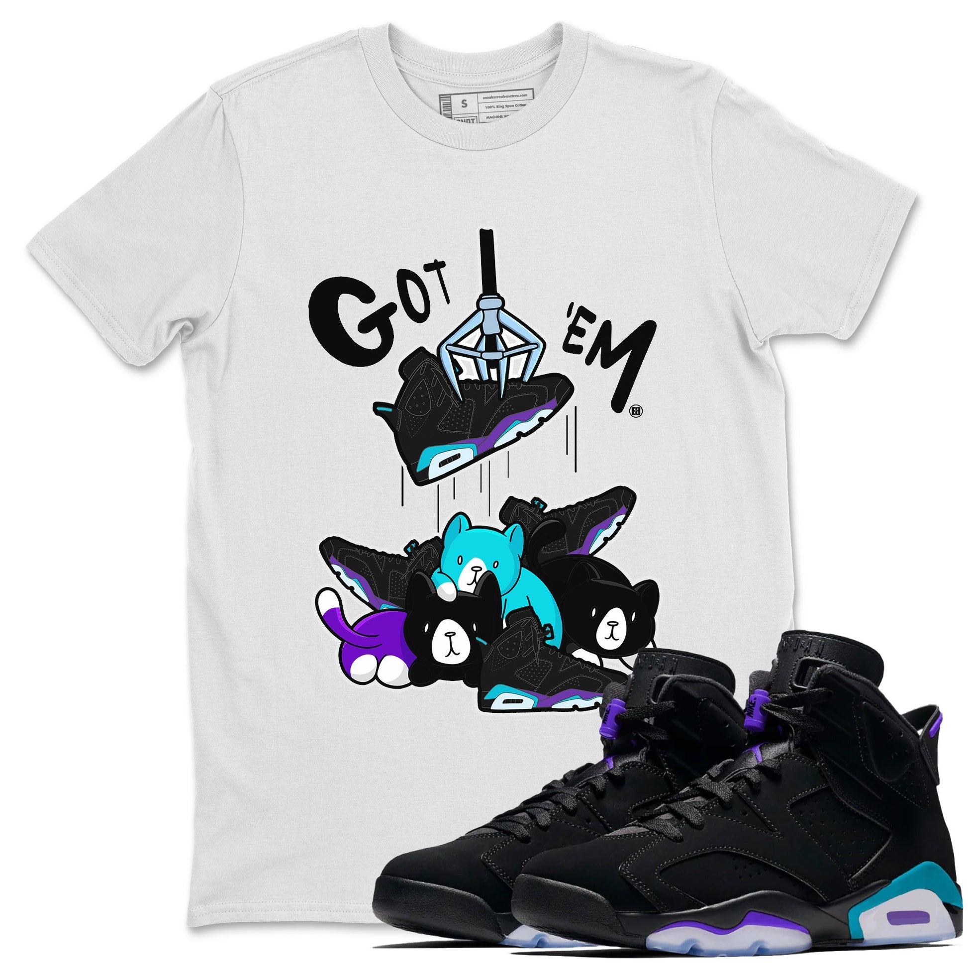 6s Aqua Sneaker Match Tees Treasure Hunter Sneaker Tees Air Jordan 6 Aqua Sneaker Release Tees Unisex Shirts White 1