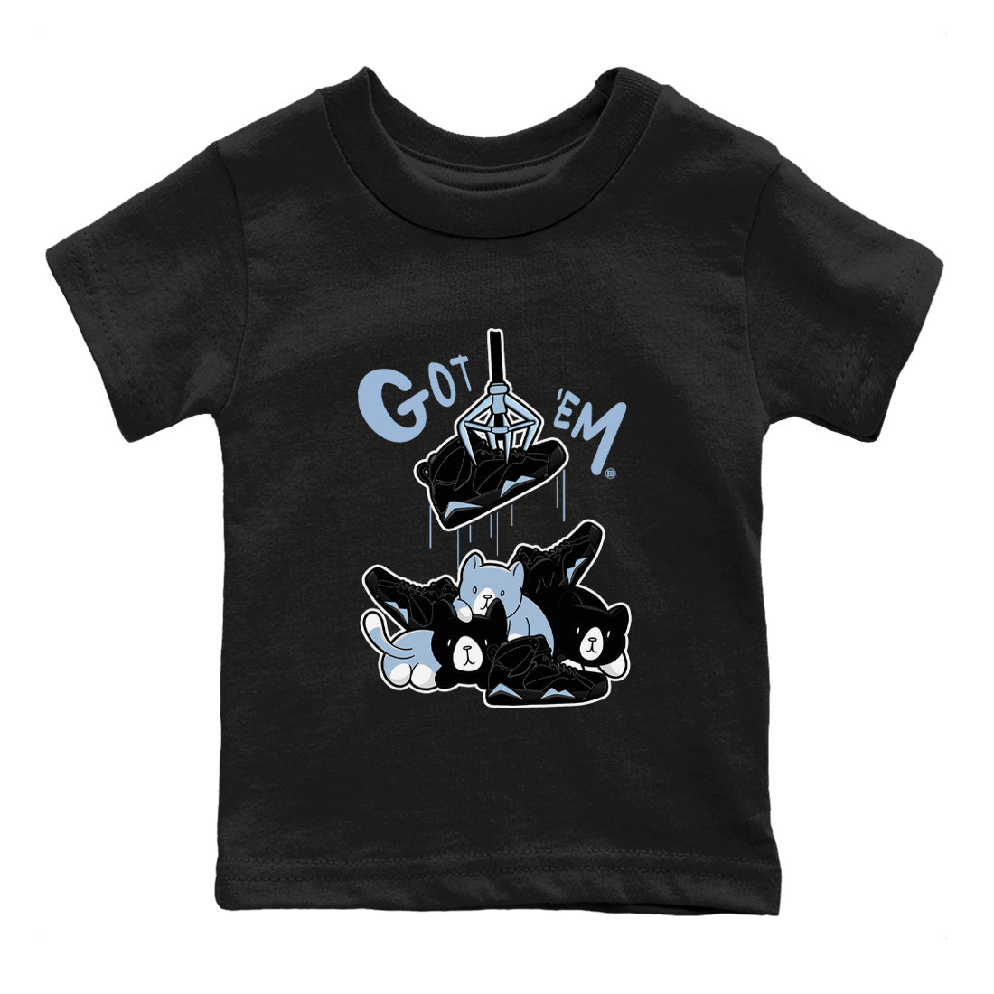 AJ7 Chambray Sneaker Match Tees Treasure Hunter Sneaker Tees Air Jordan 7 Chambray Sneaker Release Tees Kids Shirts Black 2