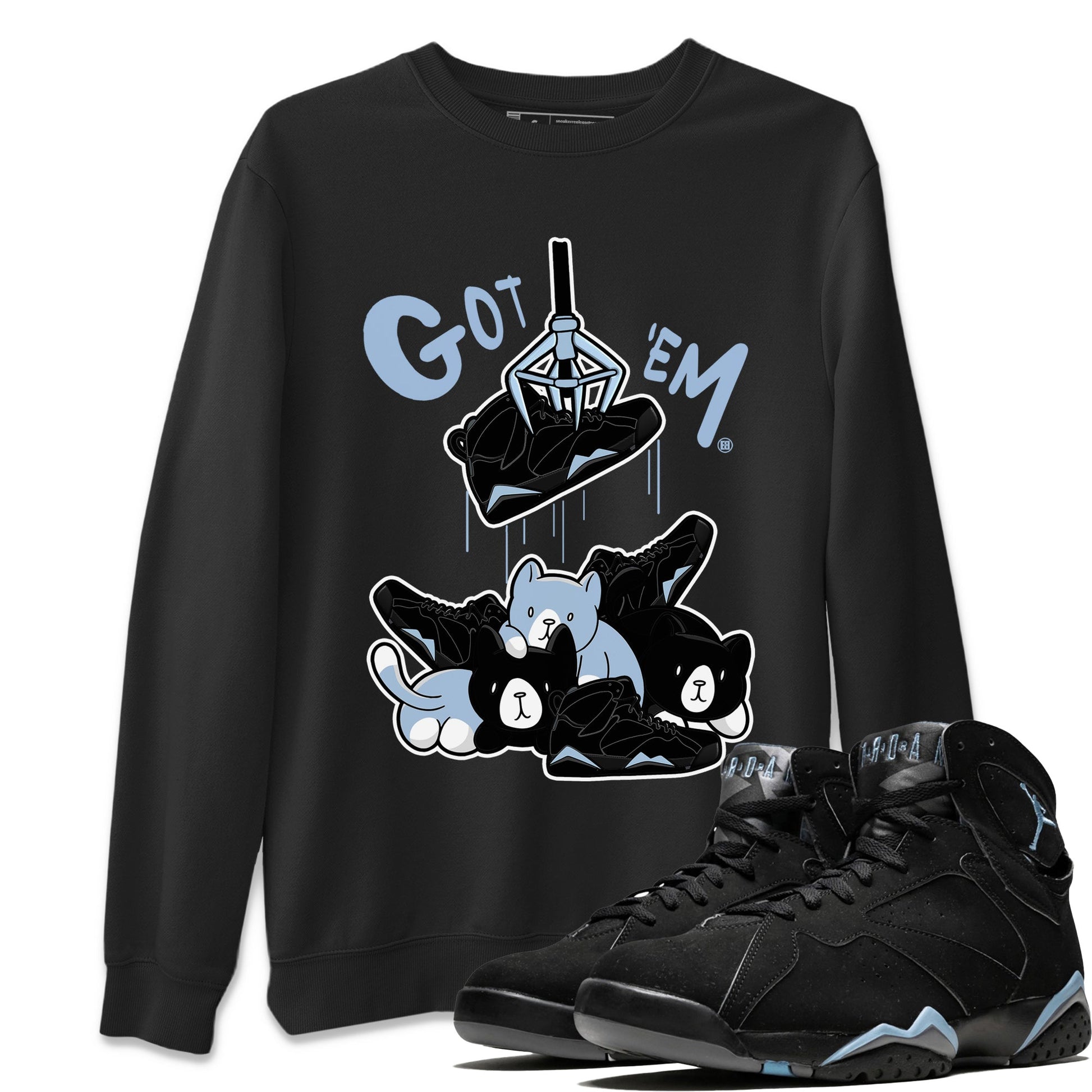 AJ7 Chambray Sneaker Match Tees Treasure Hunter Sneaker Tees Air Jordan 7 Chambray Sneaker Release Tees Unisex Shirts Black 1