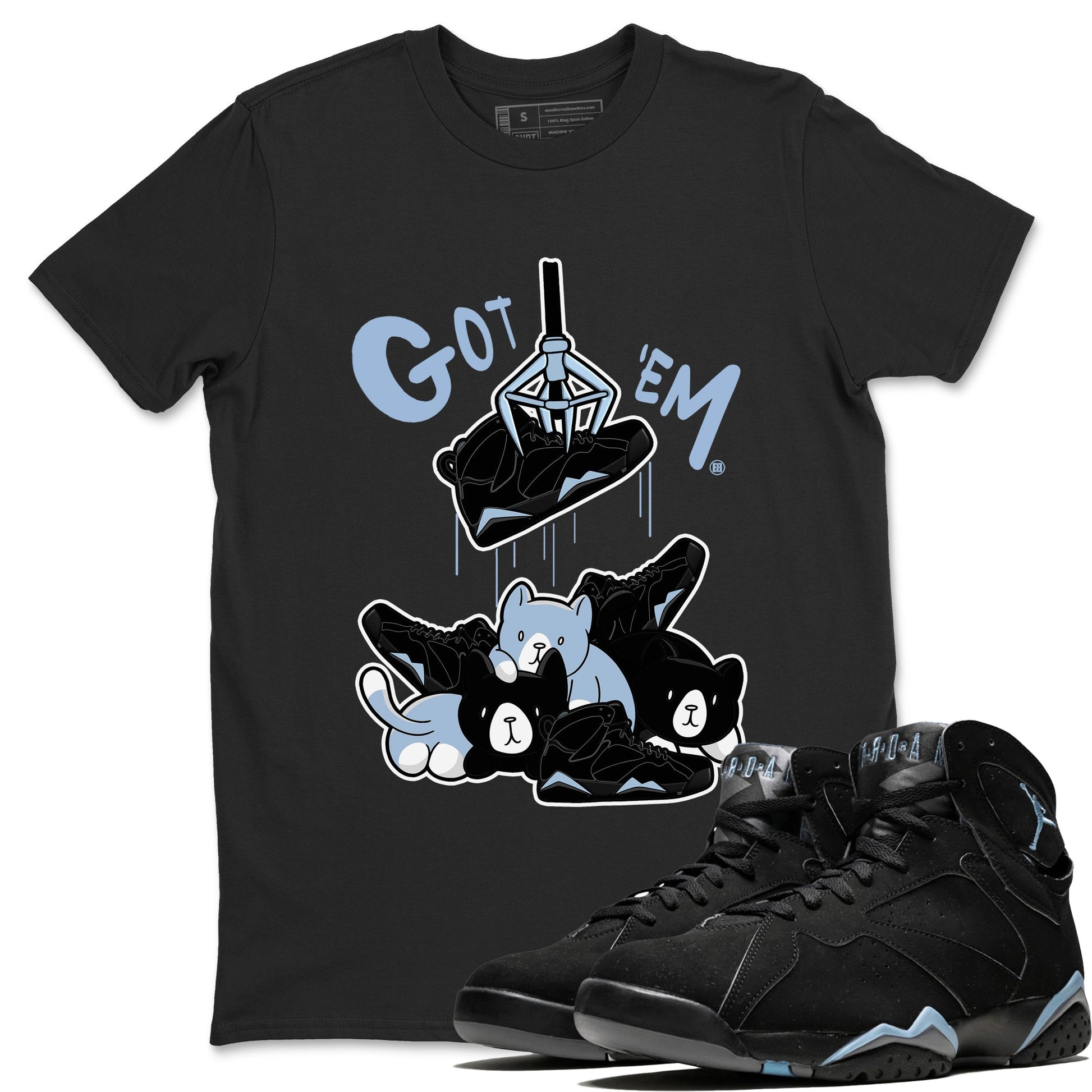 AJ7 Chambray Sneaker Match Tees Treasure Hunter Sneaker Tees Air Jordan 7 Chambray Sneaker Release Tees Unisex Shirts Black 1
