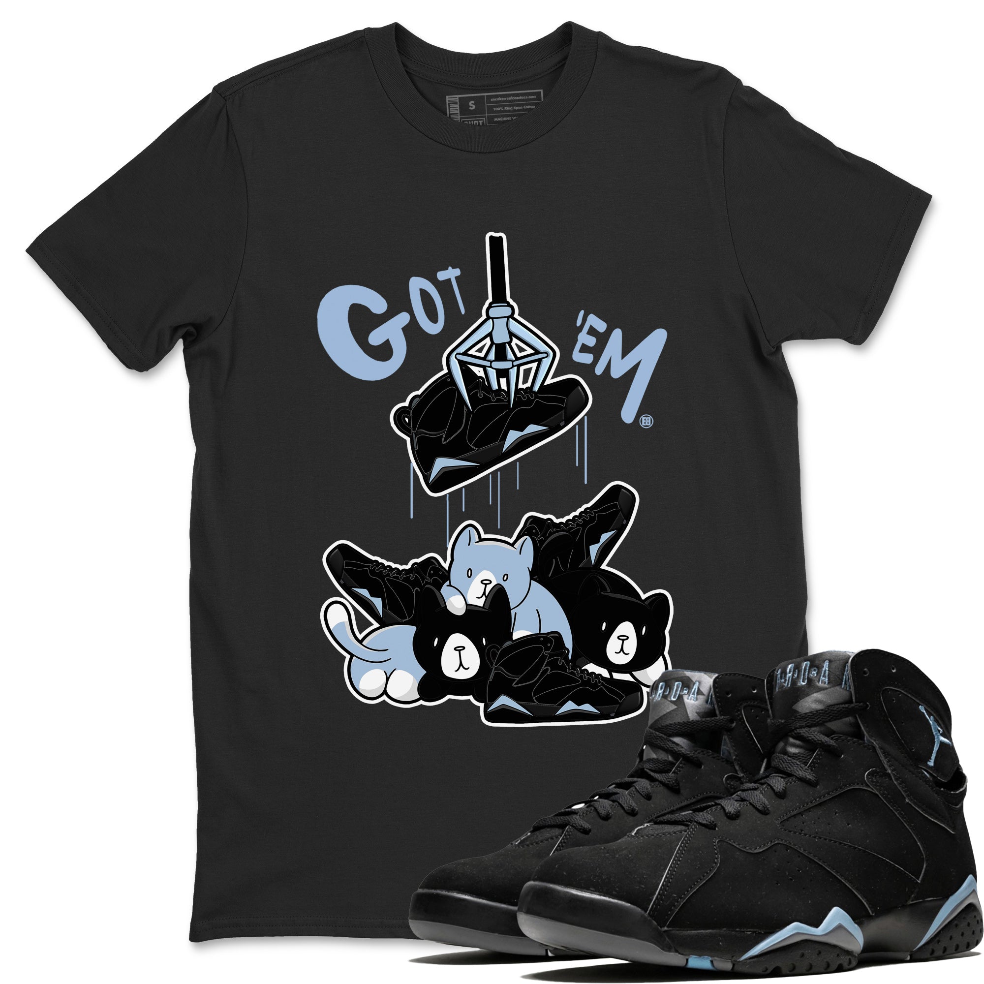AJ7 Chambray Sneaker Match Tees Treasure Hunter Sneaker Tees Air Jordan 7 Chambray Sneaker Release Tees Unisex Shirts Black 1
