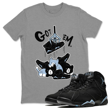 AJ7 Chambray Sneaker Match Tees Treasure Hunter Sneaker Tees Air Jordan 7 Chambray Sneaker Release Tees Unisex Shirts Heather Grey 1