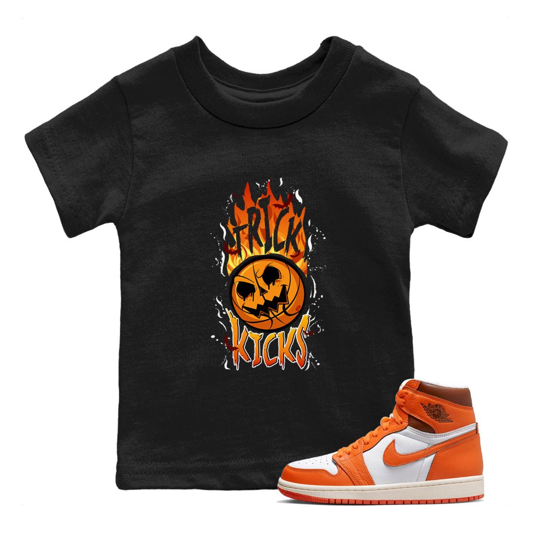 AJ1 Starfish shirt to match jordans Trick Or Kicks Halloween costume sneaker tees AJ1 Starfish SNRT Sneaker Tees Sneaker Matching Clothing Brand Baby Toddler Black 1 T-Shirt