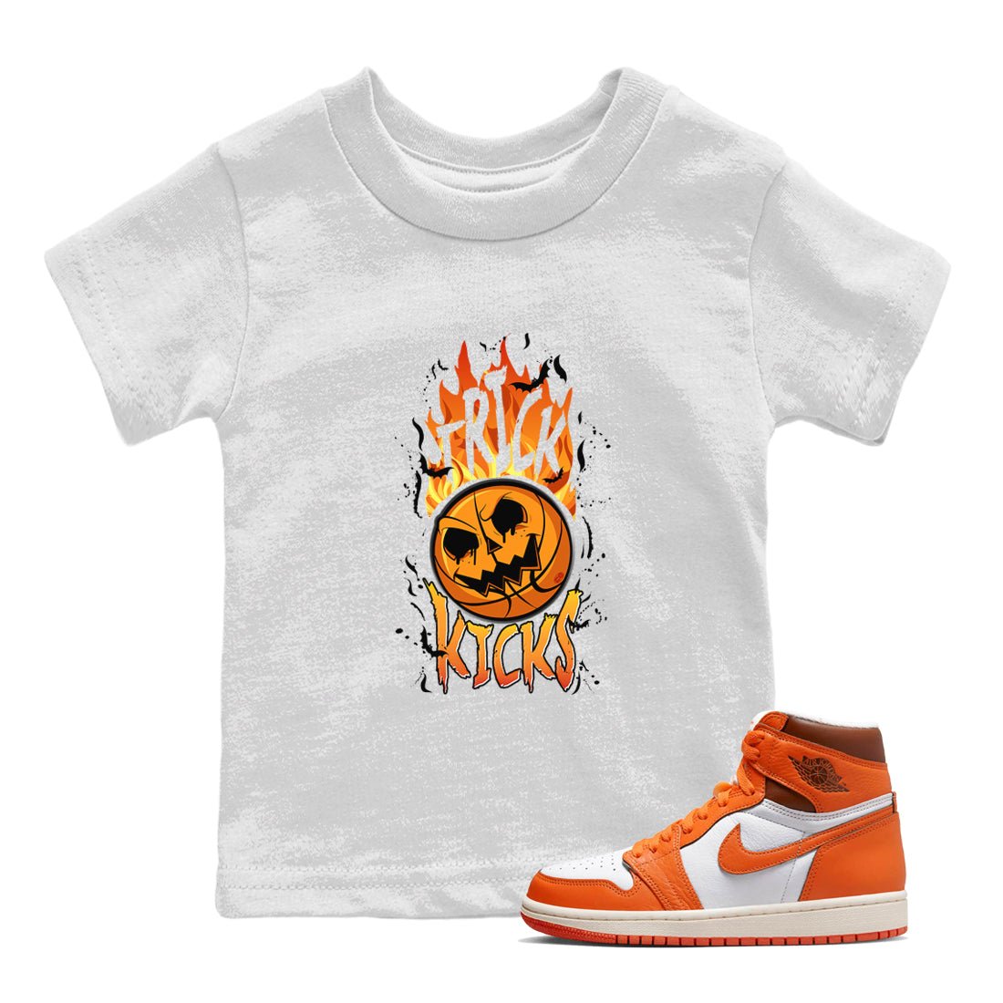AJ1 Starfish shirt to match jordans Trick Or Kicks Halloween costume sneaker tees AJ1 Starfish SNRT Sneaker Tees Sneaker Matching Clothing Brand Baby Toddler White 1 T-Shirt
