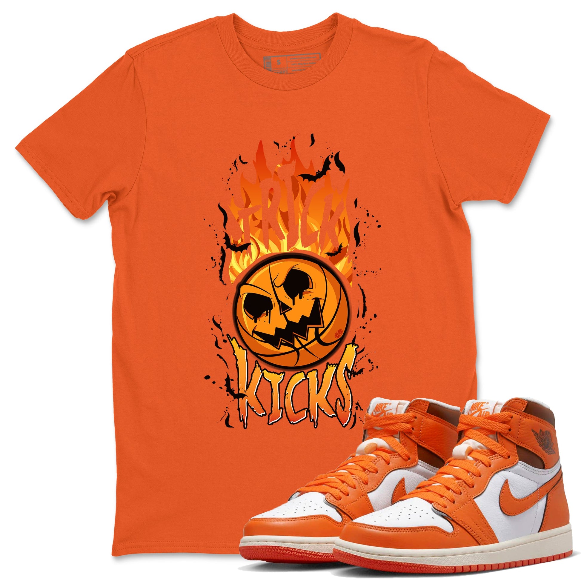 AJ1 Starfish shirt to match jordans Trick Or Kicks Halloween costume sneaker tees AJ1 Starfish SNRT Sneaker Tees Sneaker Matching Clothing Brand Unisex Sneaker Tee Orange 1 T-Shirt