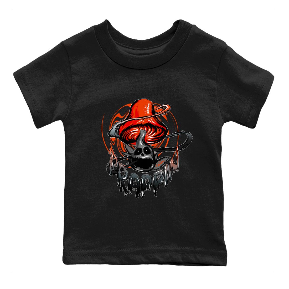 Air Jordan 12 Brilliant Orange Trippin Mushroom Baby and Kids Sneaker Tees AJ12 Brilliant Orange Kids Sneaker Tees Washing and Care Tip