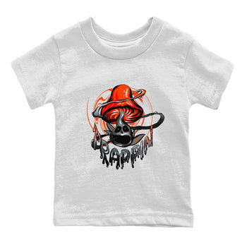 Air Jordan 12 Brilliant Orange Sneaker Match Tees Trippin Mushroom Sneaker Tees AJ12 Brilliant Orange Sneaker Release Tees Kids Shirts White 2