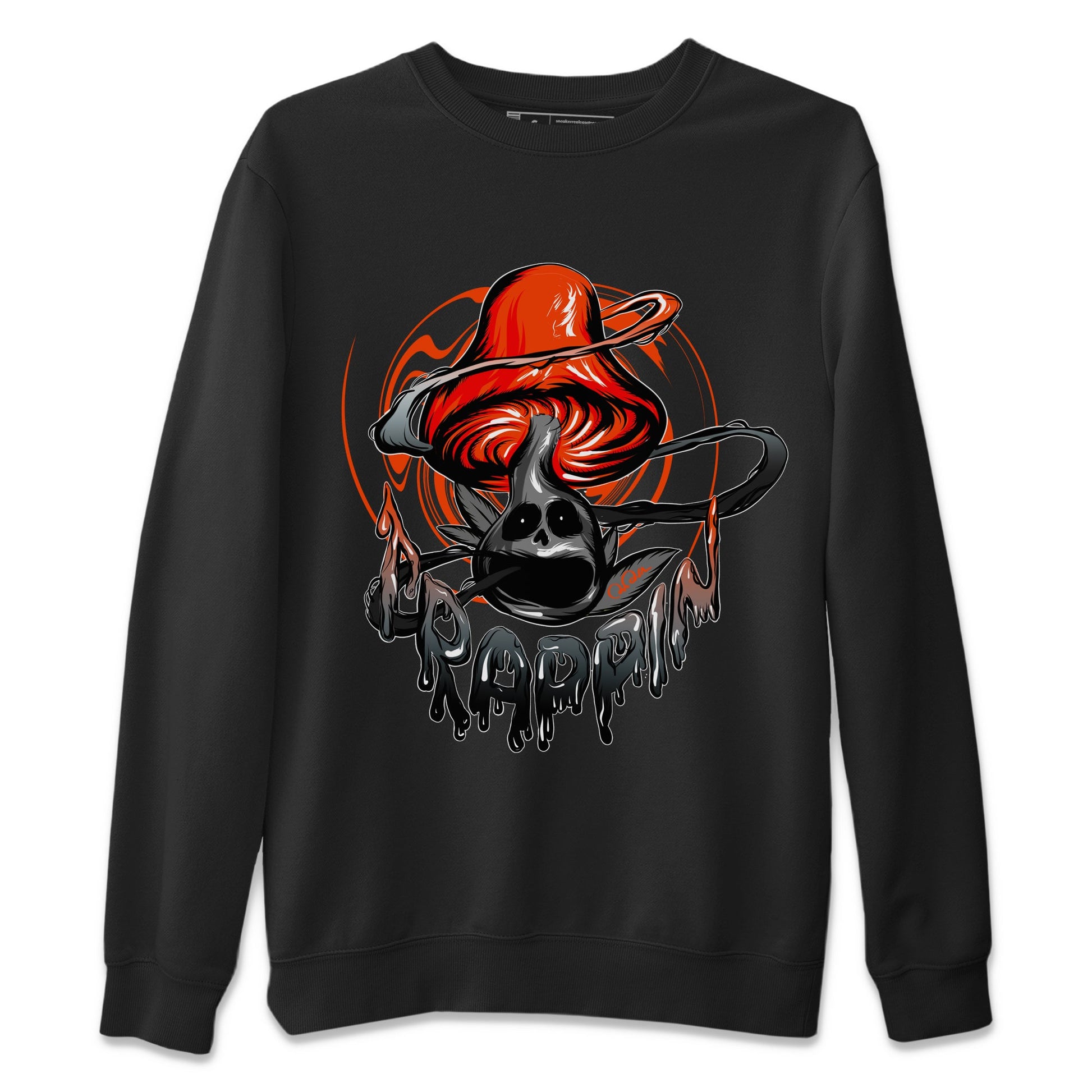 Air Jordan 12 Brilliant Orange Sneaker Match Tees Trippin Mushroom Sneaker Tees AJ12 Brilliant Orange Sneaker Release Tees Unisex Shirts Black 2