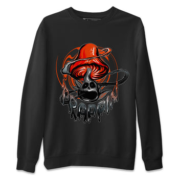Air Jordan 12 Brilliant Orange Sneaker Match Tees Trippin Mushroom Sneaker Tees AJ12 Brilliant Orange Sneaker Release Tees Unisex Shirts Black 2