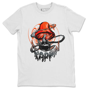 Air Jordan 12 Brilliant Orange Sneaker Match Tees Trippin Mushroom Sneaker Tees AJ12 Brilliant Orange Sneaker Release Tees Unisex Shirts White 2