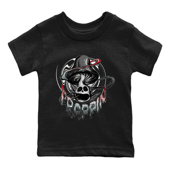 Air Jordan 13 Black Flint Sneaker Match Tees Trippin Mushroom Sneaker Tees AJ13 Retro Black Flint Sneaker Release Tees Kids Shirts Black 2