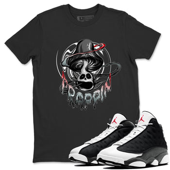 Air Jordan 13 Black Flint Sneaker Match Tees Trippin Mushroom Sneaker Tees AJ13 Retro Black Flint Sneaker Release Tees Unisex Shirts Black 1