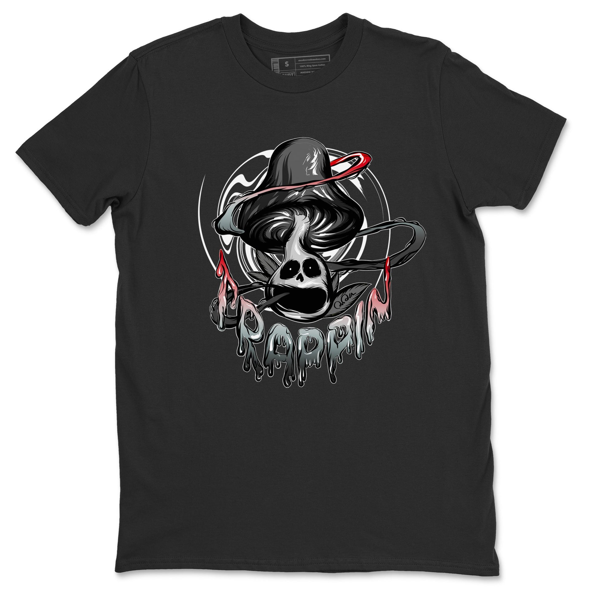 Air Jordan 13 Black Flint Sneaker Match Tees Trippin Mushroom Sneaker Tees AJ13 Retro Black Flint Sneaker Release Tees Unisex Shirts Black 2