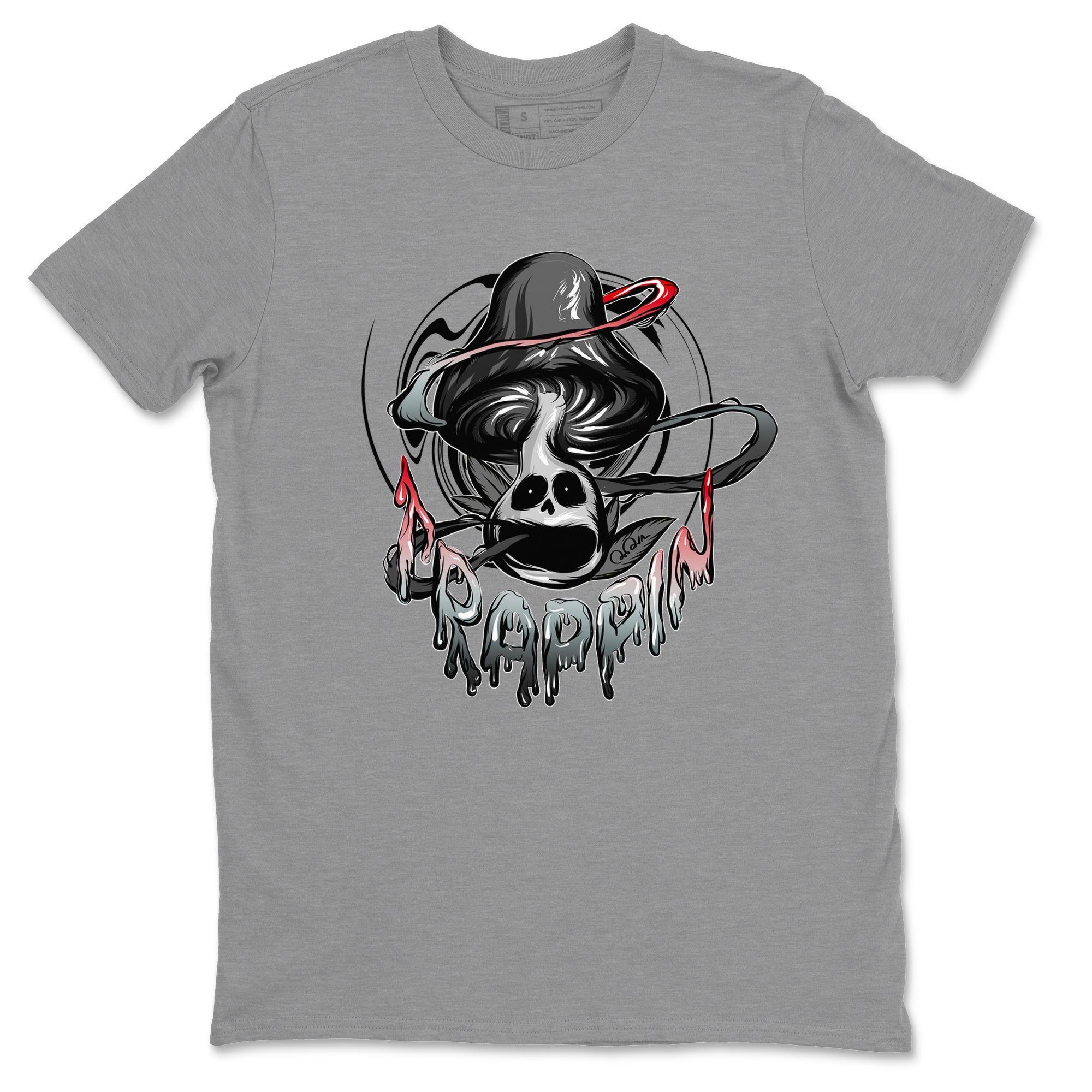 Air Jordan 13 Black Flint Sneaker Match Tees Trippin Mushroom Sneaker Tees AJ13 Retro Black Flint Sneaker Release Tees Unisex Shirts Heather Grey 2