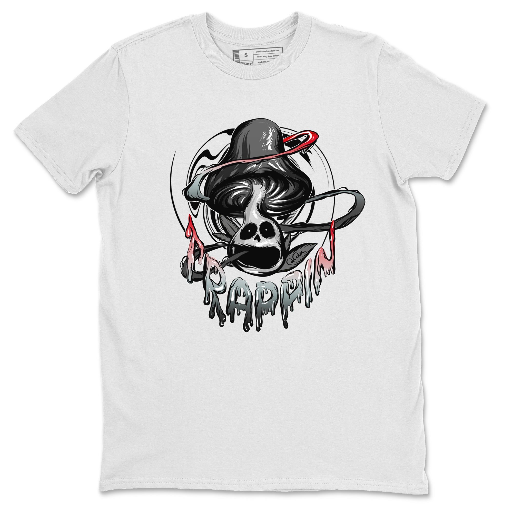 Air Jordan 13 Black Flint Sneaker Match Tees Trippin Mushroom Sneaker Tees AJ13 Retro Black Flint Sneaker Release Tees Unisex Shirts White 2