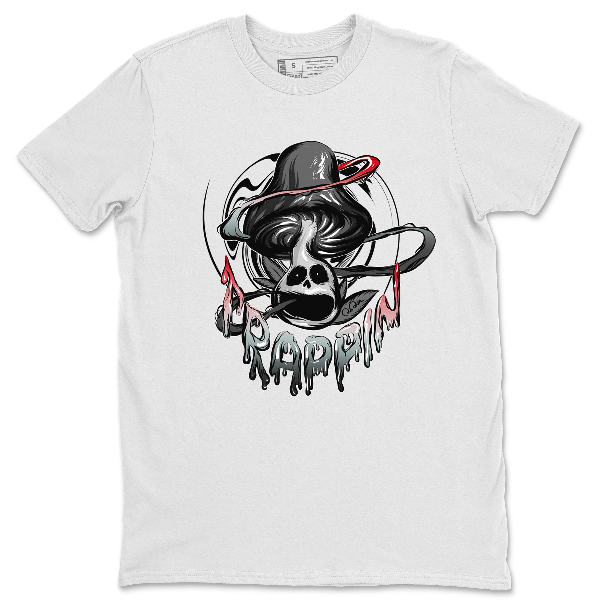 Air Jordan 13 Black Flint Sneaker Match Tees Trippin Mushroom Sneaker Tees AJ13 Retro Black Flint Sneaker Release Tees Unisex Shirts White 2