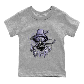 Air Jordan 5 Indigo Haze Sneaker Match Tees Trippin Mushroom Sneaker Tees AJ5 Indigo Haze Sneaker Release Tees Kids Shirts Heather Grey 2