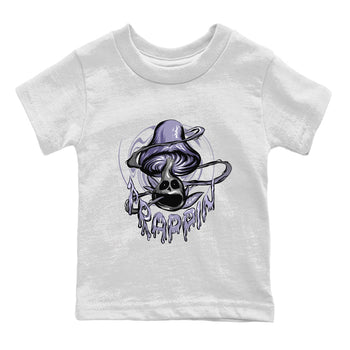 Air Jordan 5 Indigo Haze Sneaker Match Tees Trippin Mushroom Sneaker Tees AJ5 Indigo Haze Sneaker Release Tees Kids Shirts White 2