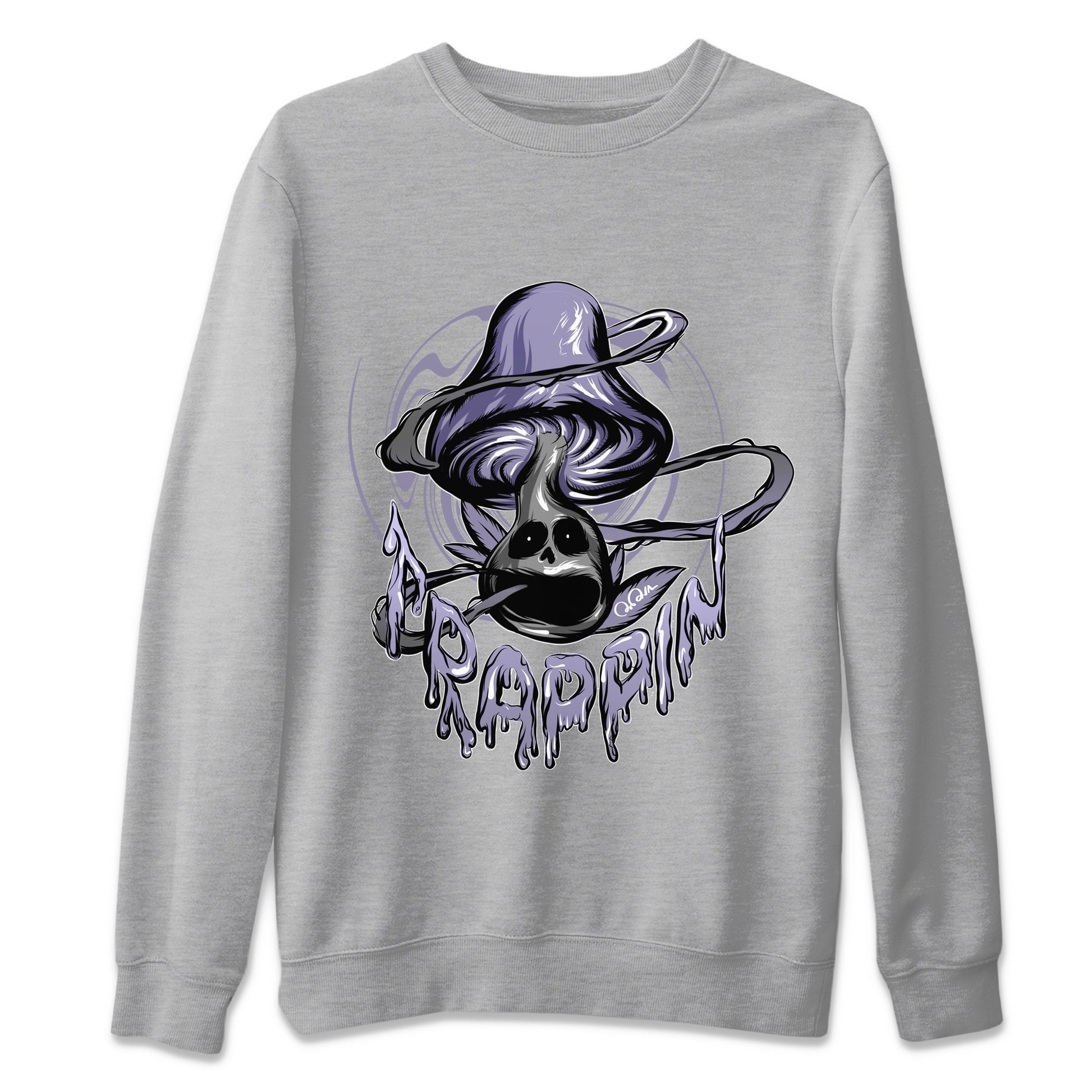 Air Jordan 5 Indigo Haze Sneaker Match Tees Trippin Mushroom Sneaker Tees AJ5 Indigo Haze Sneaker Release Tees Unisex Shirts Heather Grey 2