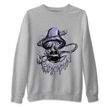 Air Jordan 5 Indigo Haze Sneaker Match Tees Trippin Mushroom Sneaker Tees AJ5 Indigo Haze Sneaker Release Tees Unisex Shirts Heather Grey 2